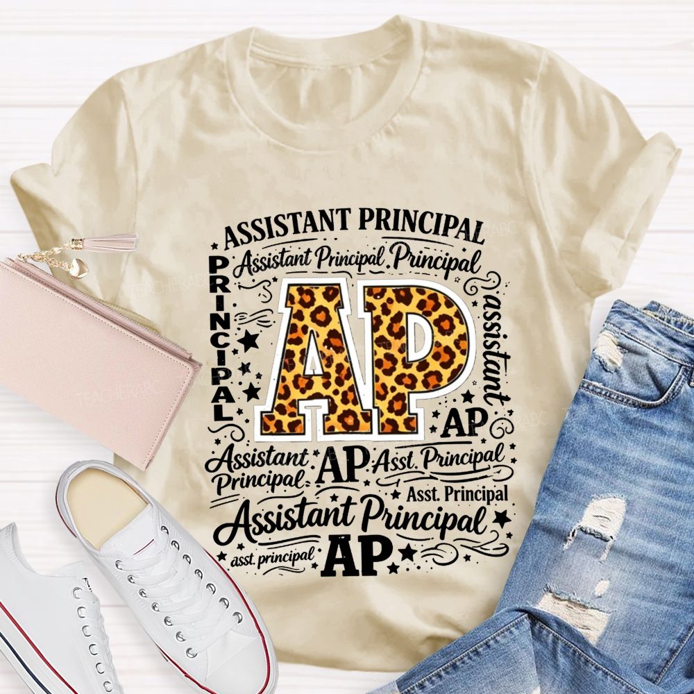 Leopard Ap Assistant Principal Word Teacher T-shirt