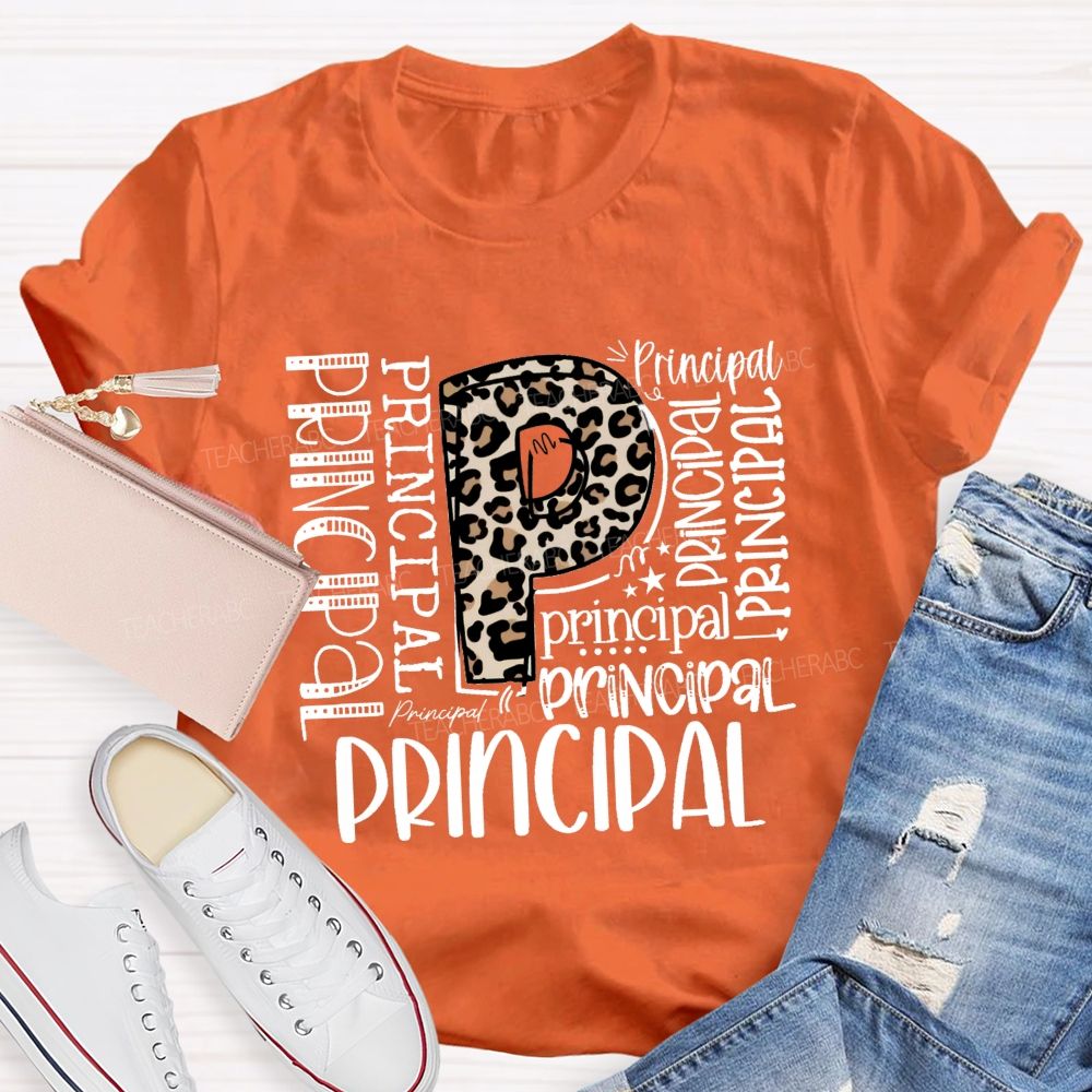 Leopard Principal Teacher T-shirt