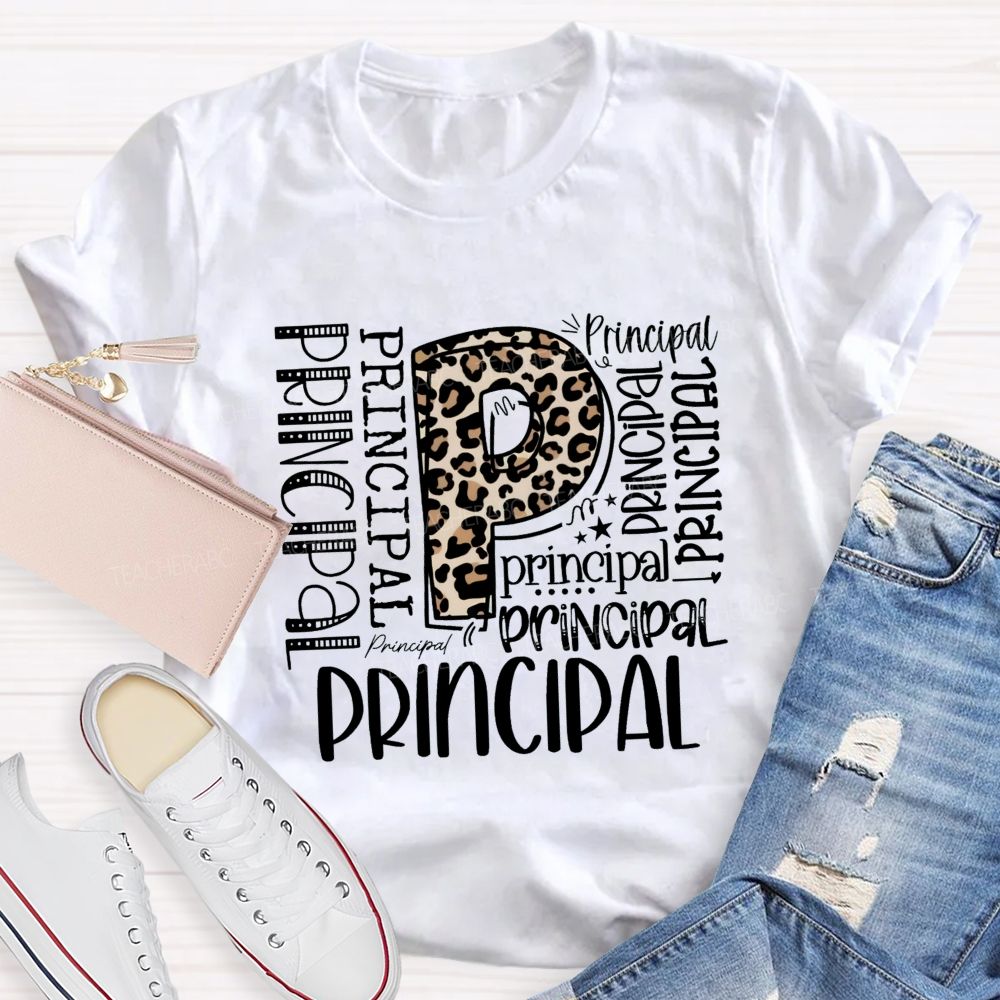 Leopard Principal Teacher T-shirt