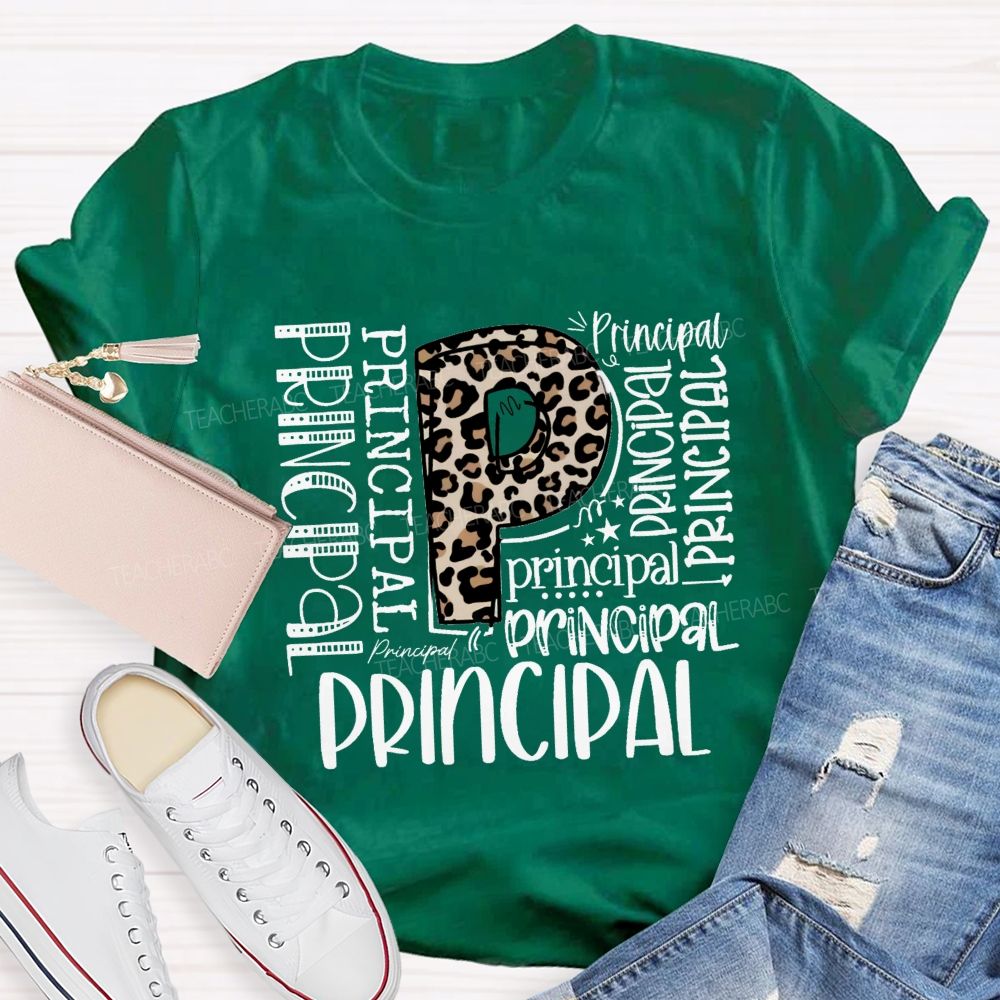 Leopard Principal Teacher T-shirt
