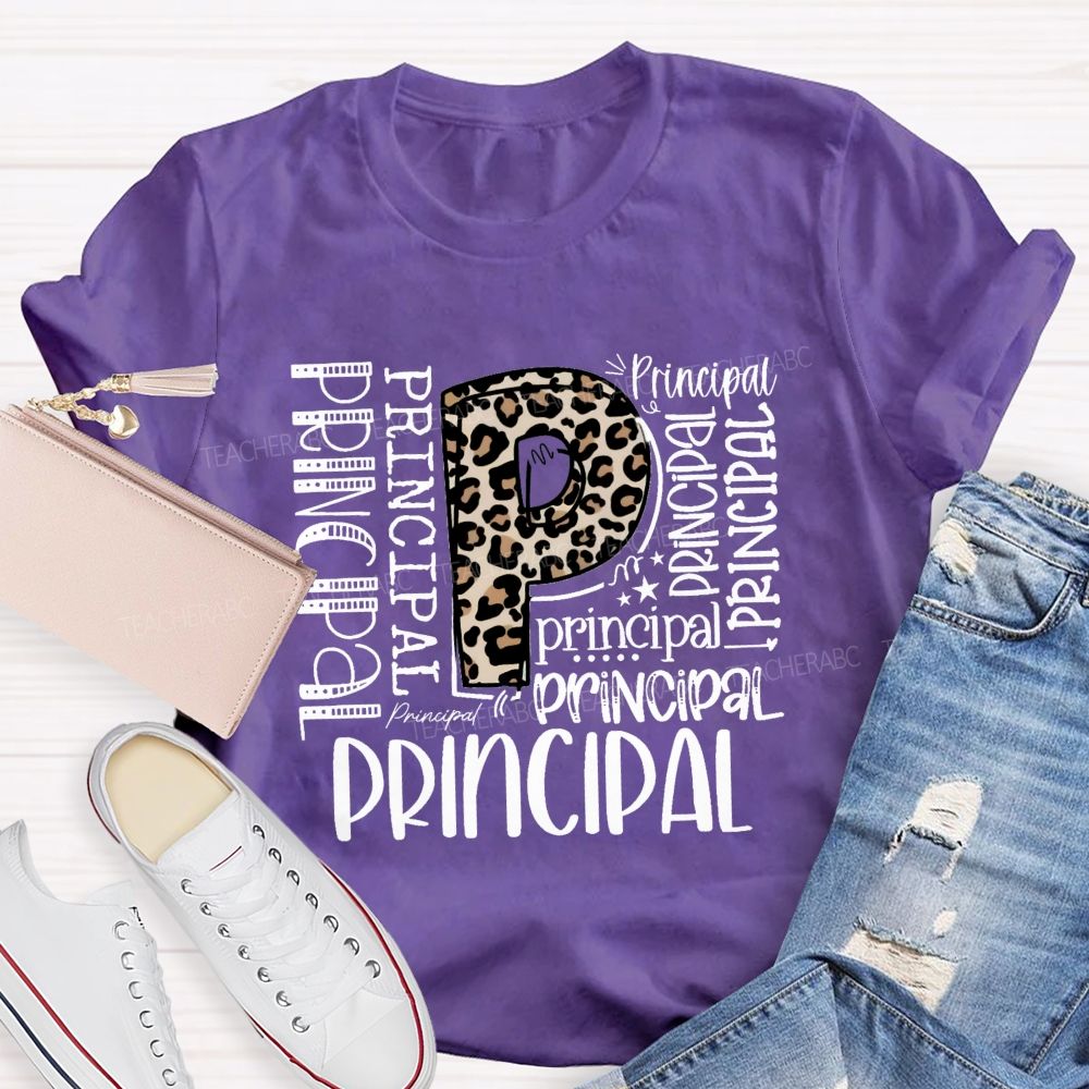 Leopard Principal Teacher T-shirt