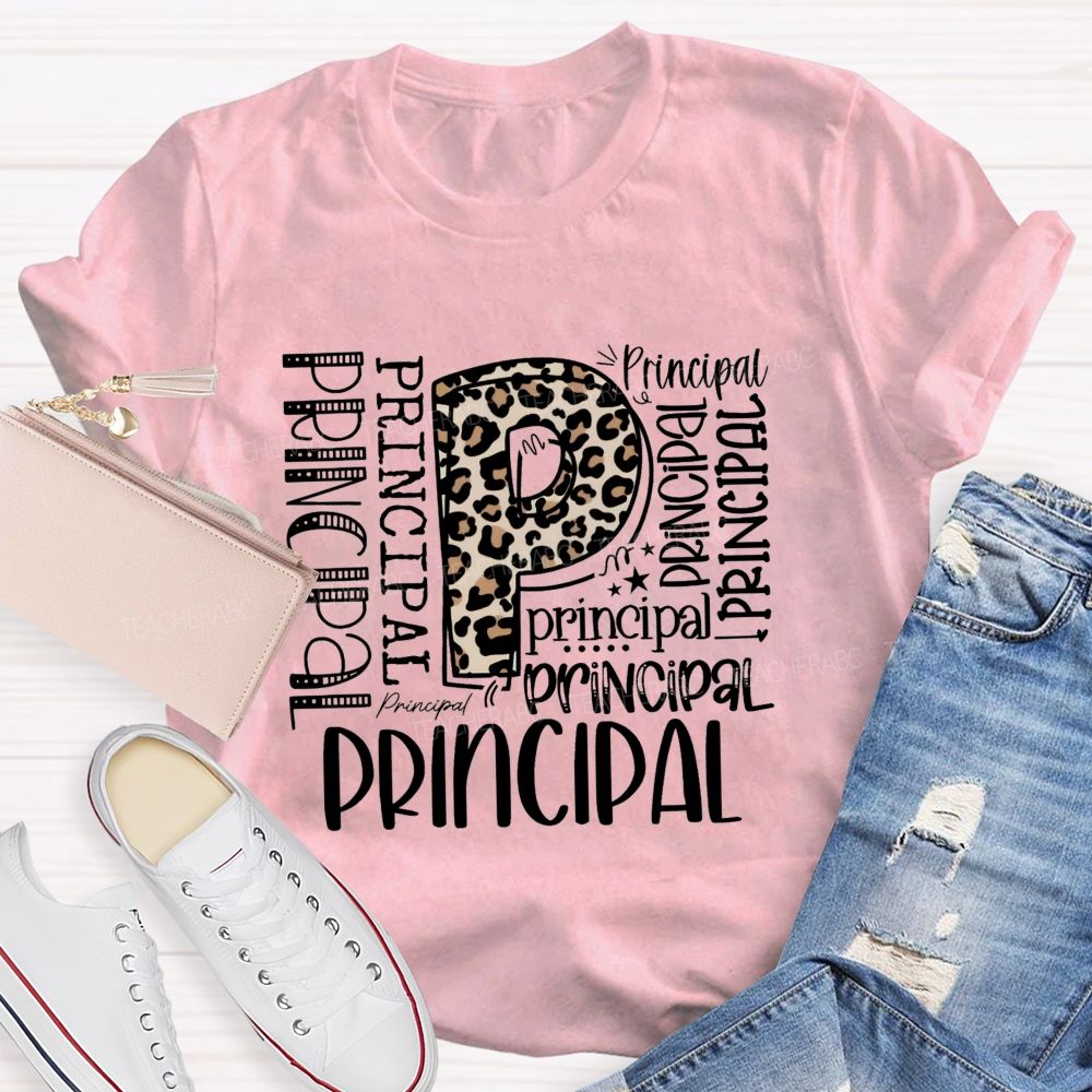 Leopard Principal Teacher T-shirt