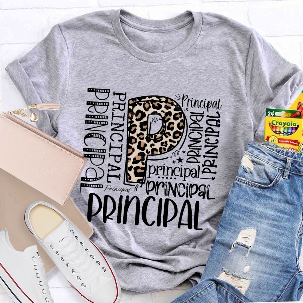 Leopard Principal Teacher T-shirt