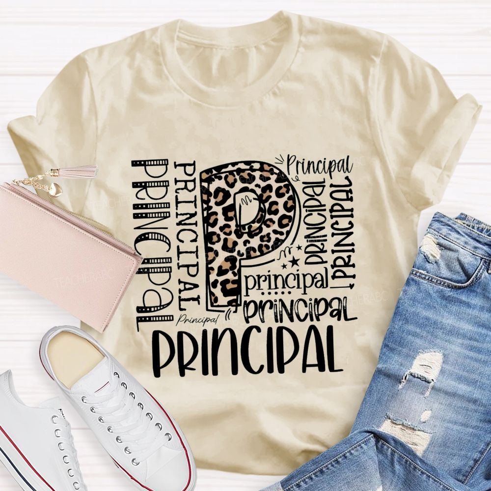 Leopard Principal Teacher T-shirt