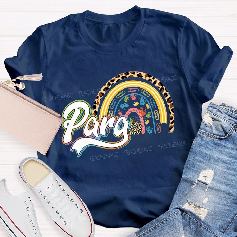 Para Leopard Rainbow Paraprofessional Teacher T-shirt