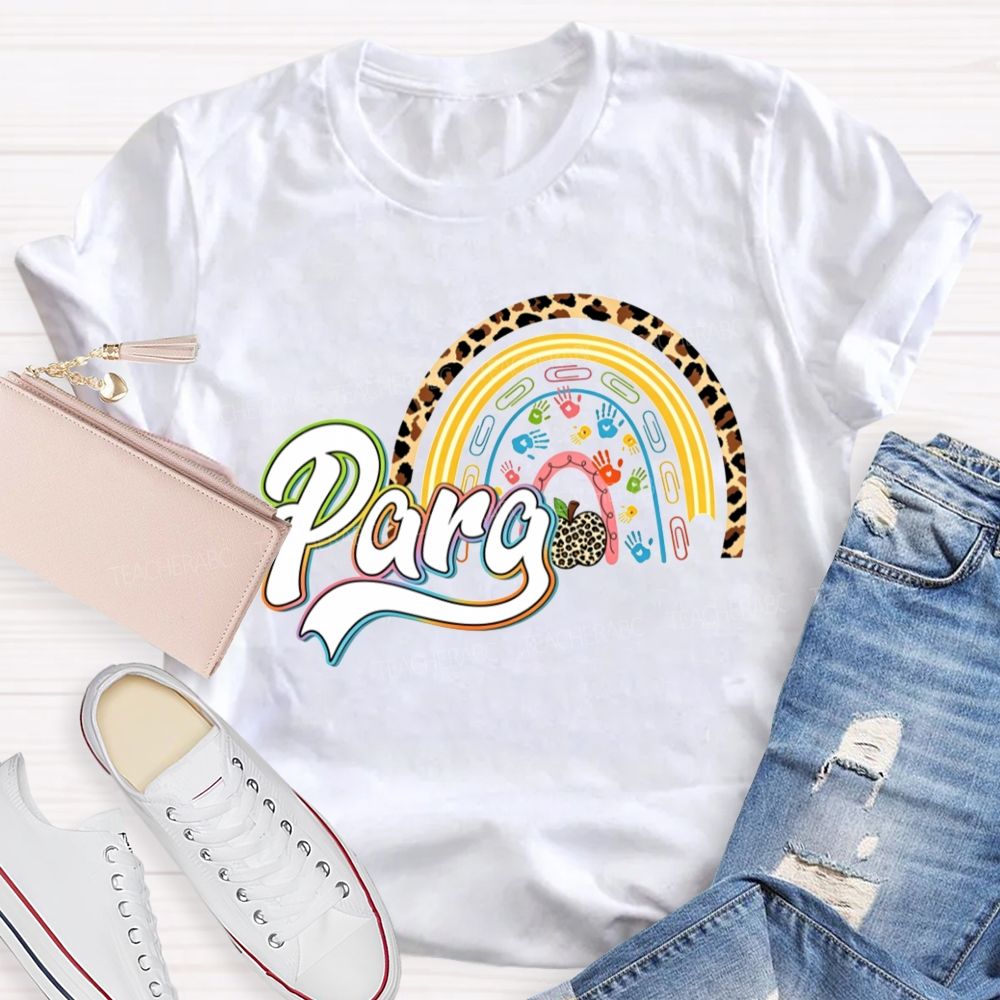 Para Leopard Rainbow Paraprofessional Teacher T-shirt