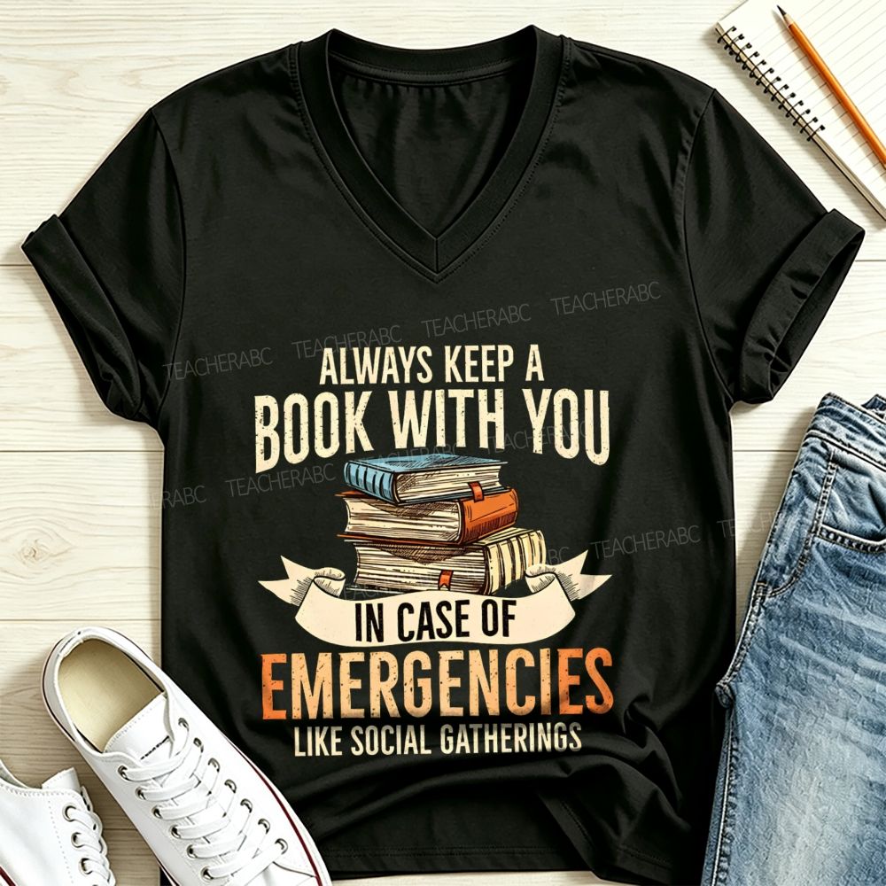 Always Keep A Book With You Bookworm V Neck T-shirt