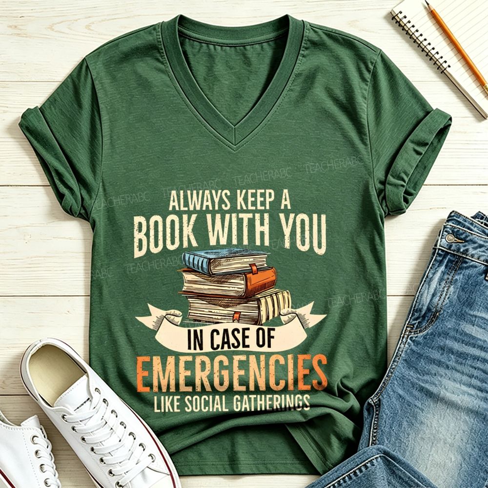 Always Keep A Book With You Bookworm V Neck T-shirt
