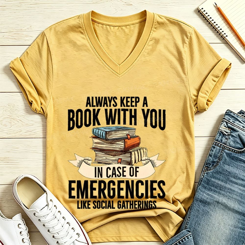 Always Keep A Book With You Bookworm V Neck T-shirt
