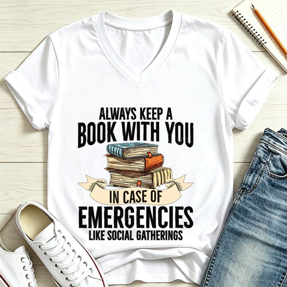 Always Keep A Book With You Bookworm V Neck T-shirt