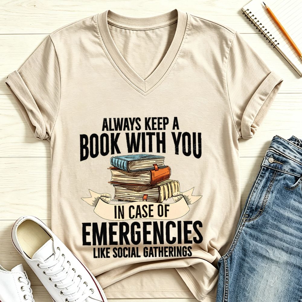 Always Keep A Book With You Bookworm V Neck T-shirt