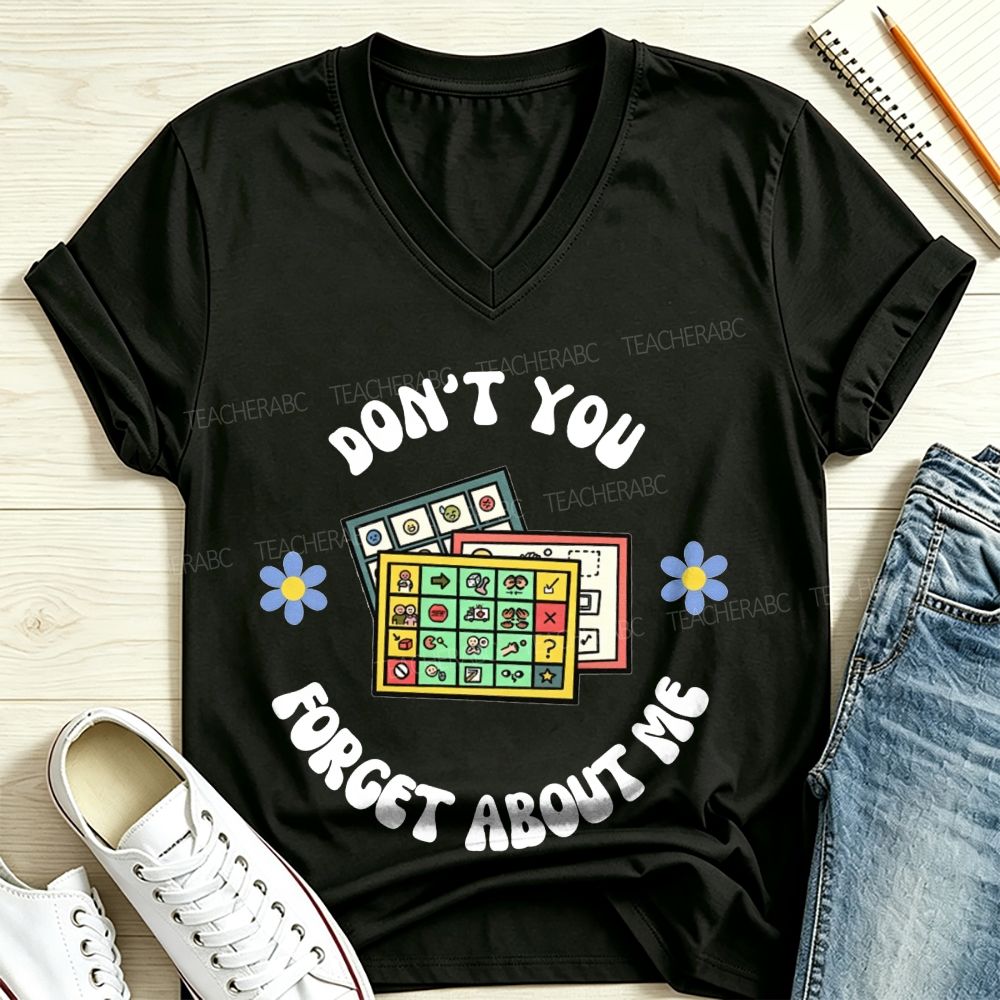 Don't You Forget About Me Communication Board SLP V Neck T-shirt 2609000379