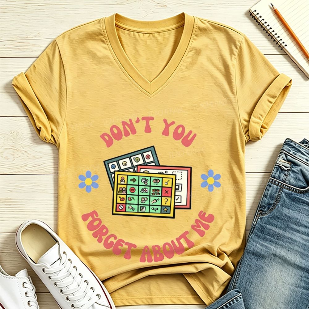 Don't You Forget About Me Communication Board SLP V Neck T-shirt 2609000379