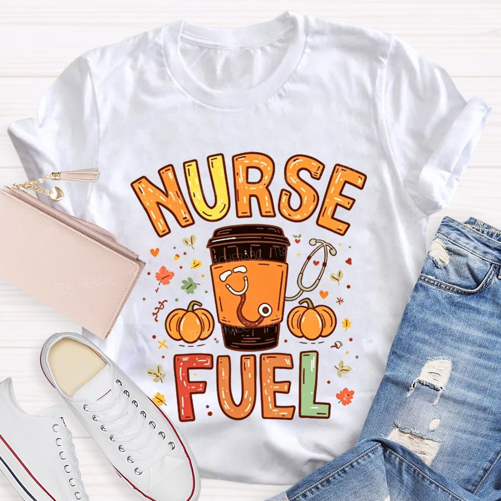 Nurse Fuel Fall Coffee Pumpkin Stethoscope Autumn T-shirt
