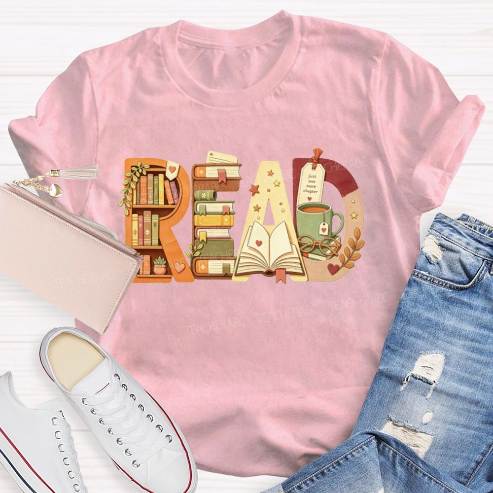 Read Book Letter Bookshelf Coffee Mug Book Lover Teacher Fall T-shirt