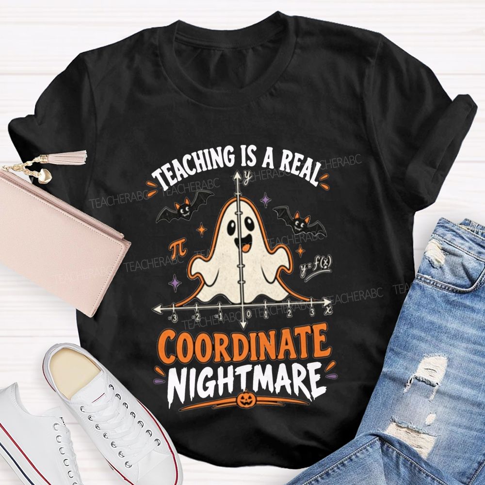 Teaching Is A Real Coordinate Nightmare Math Teacher T-shirt