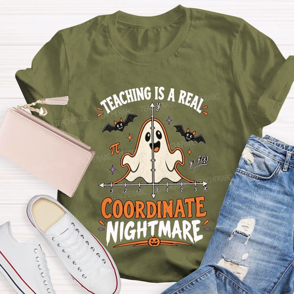 Teaching Is A Real Coordinate Nightmare Math Teacher T-shirt