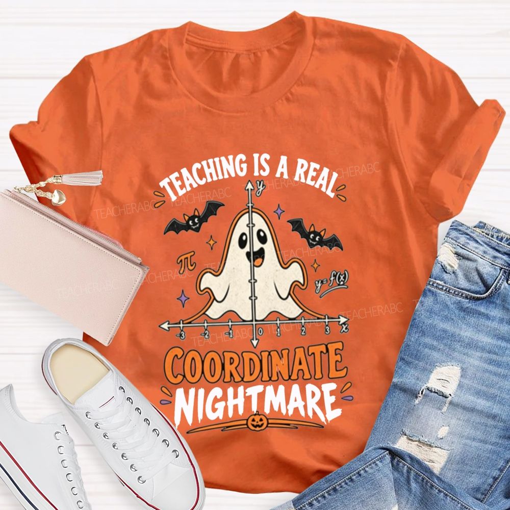 Teaching Is A Real Coordinate Nightmare Math Teacher T-shirt