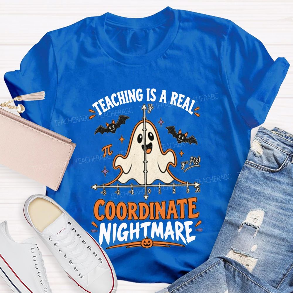 Teaching Is A Real Coordinate Nightmare Math Teacher T-shirt