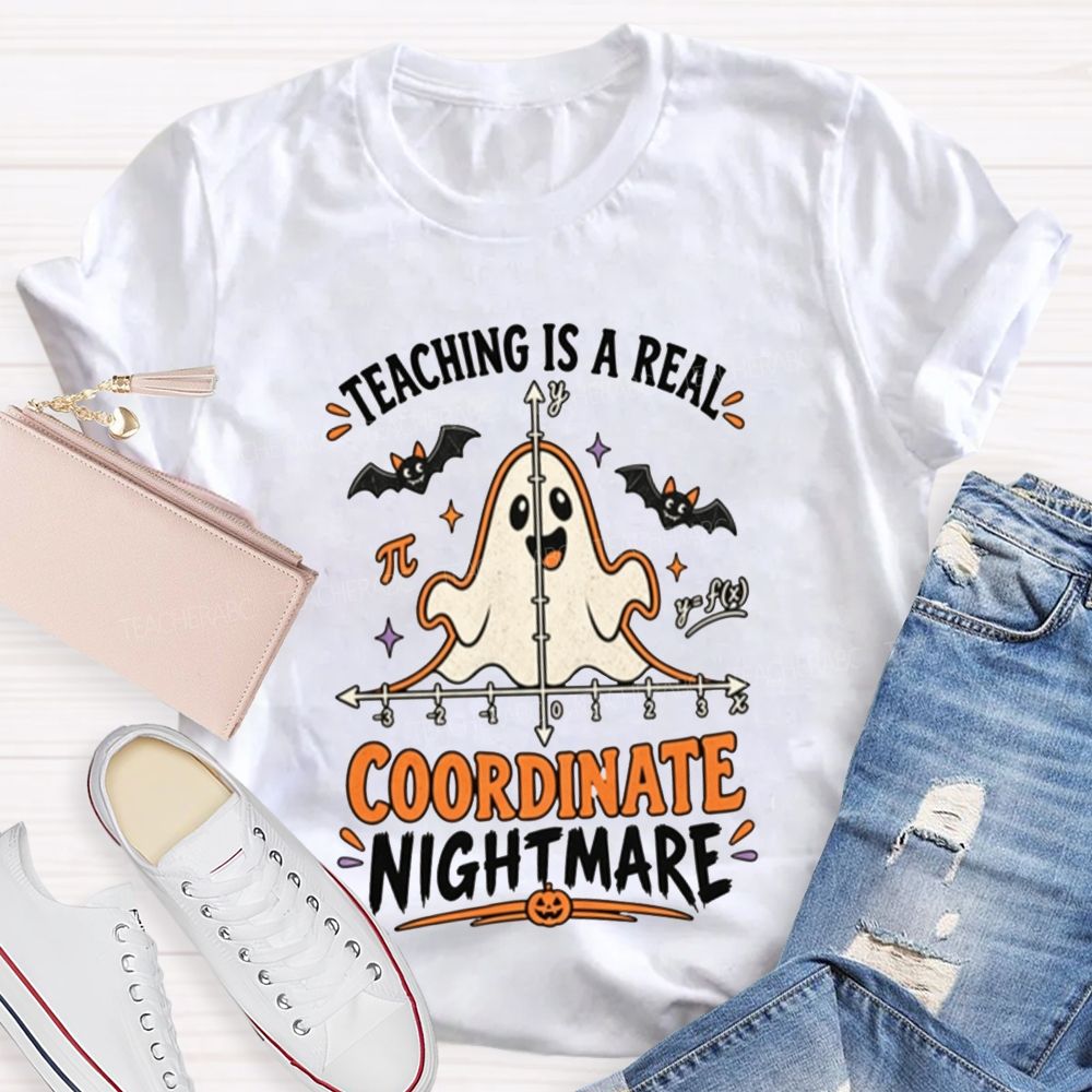 Teaching Is A Real Coordinate Nightmare Math Teacher T-shirt