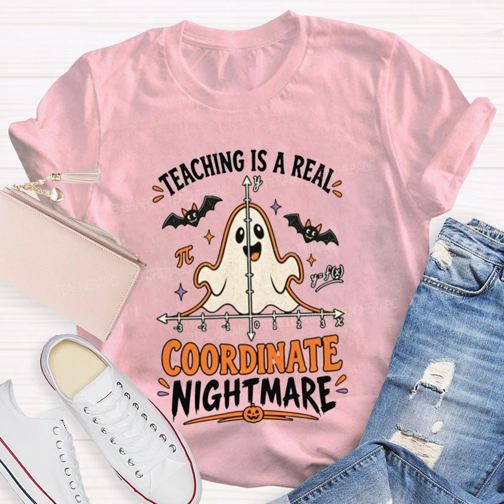 Teaching Is A Real Coordinate Nightmare Math Teacher T-shirt