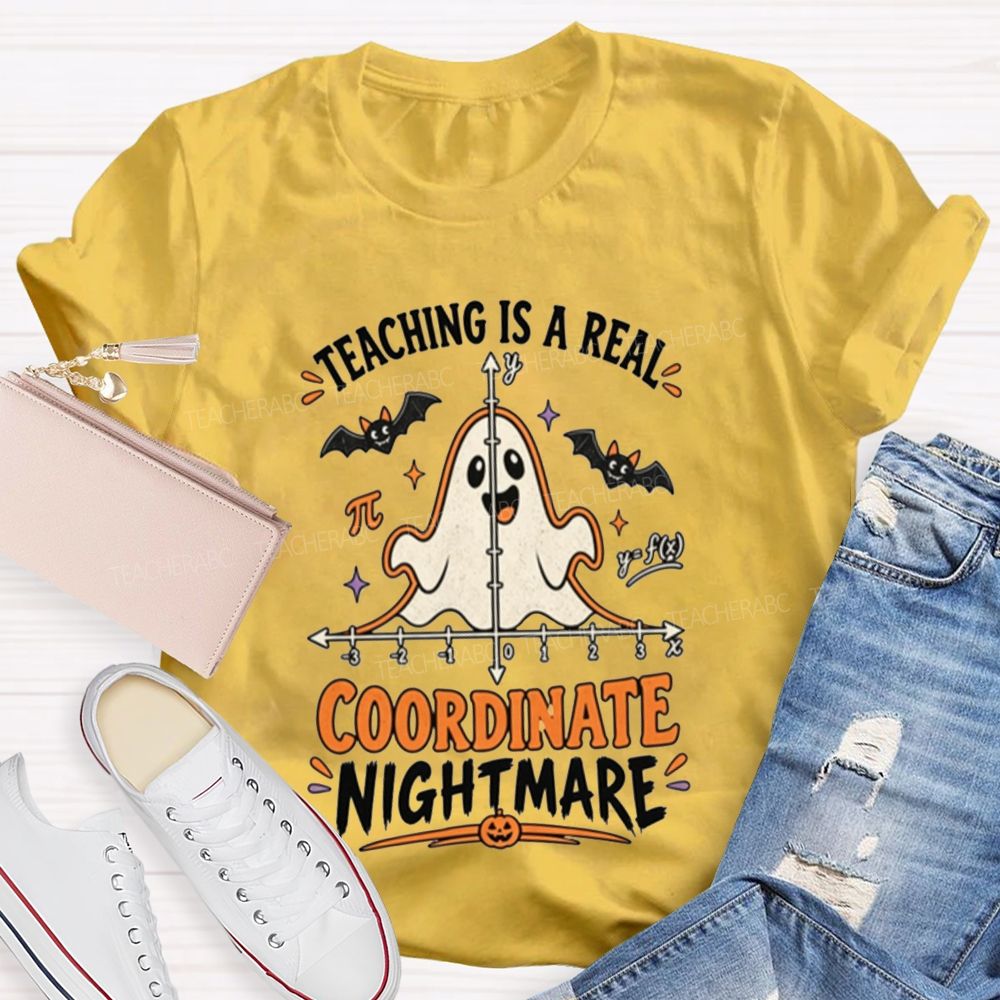 Teaching Is A Real Coordinate Nightmare Math Teacher T-shirt