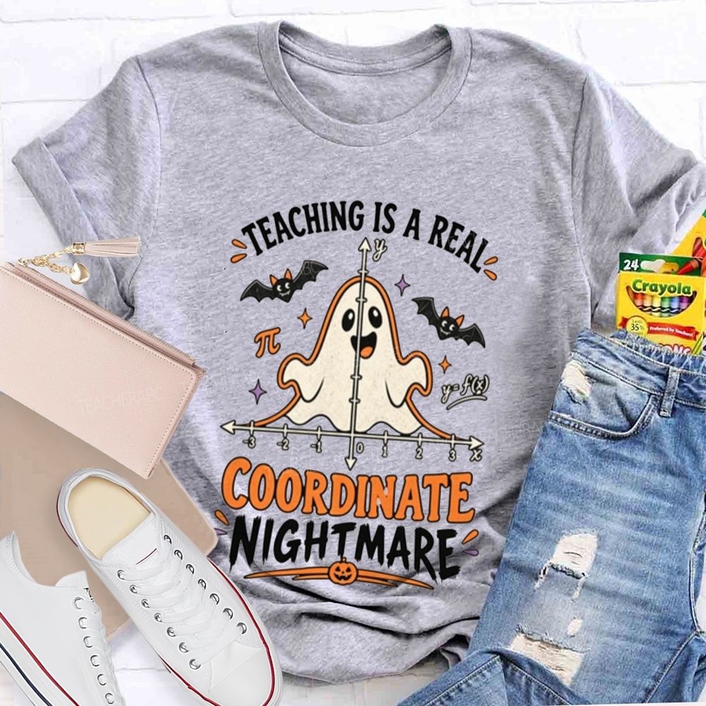 Teaching Is A Real Coordinate Nightmare Math Teacher T-shirt