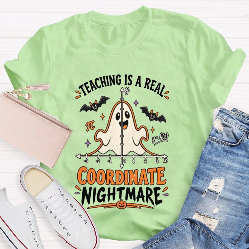 Teaching Is A Real Coordinate Nightmare Math Teacher T-shirt
