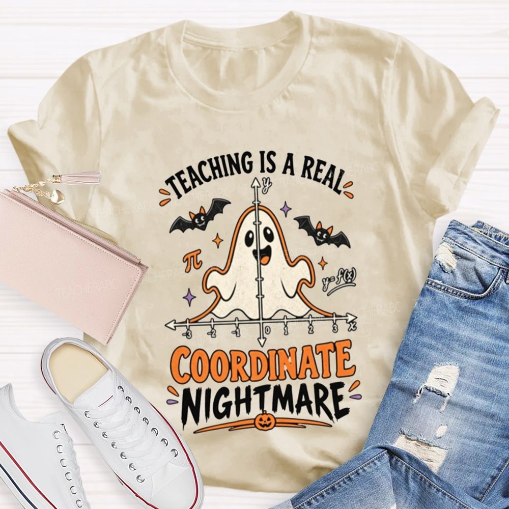 Teaching Is A Real Coordinate Nightmare Math Teacher T-shirt