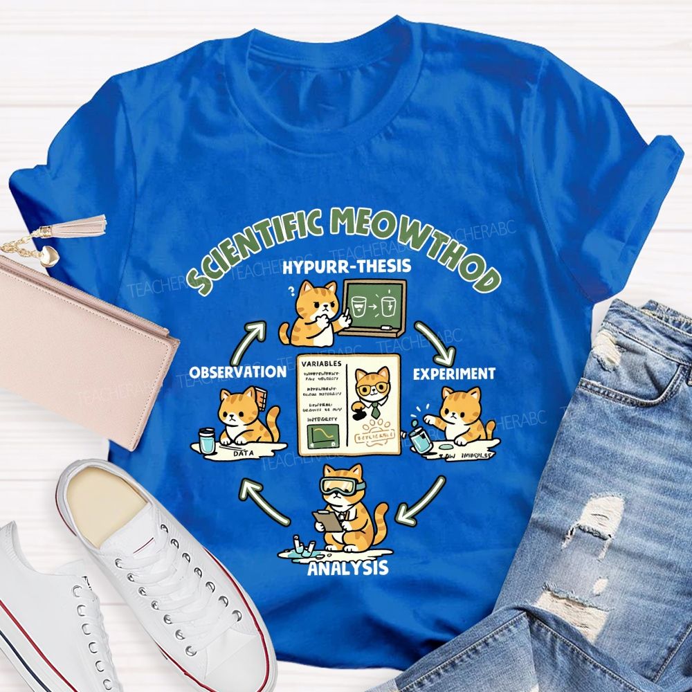 Scientific Method Cat Version Of The Science Teacher T-shirt