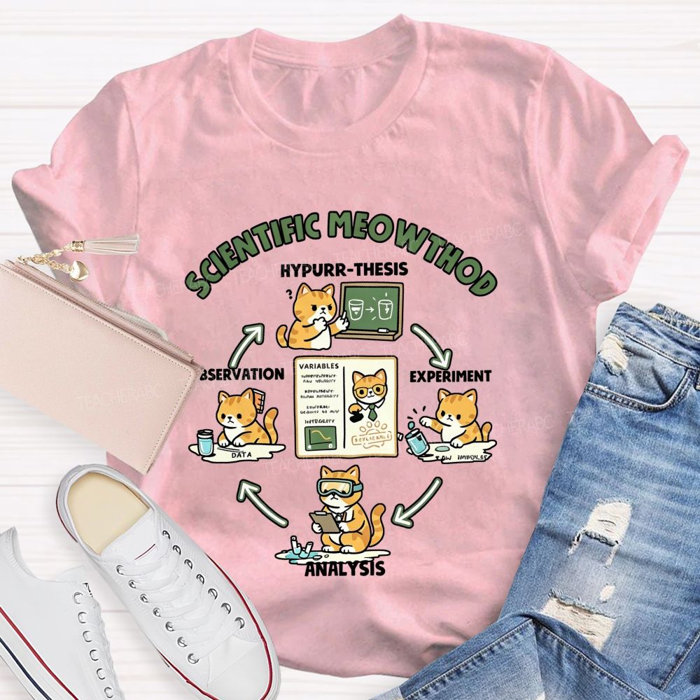 Scientific Method Cat Version Of The Science Teacher T-shirt