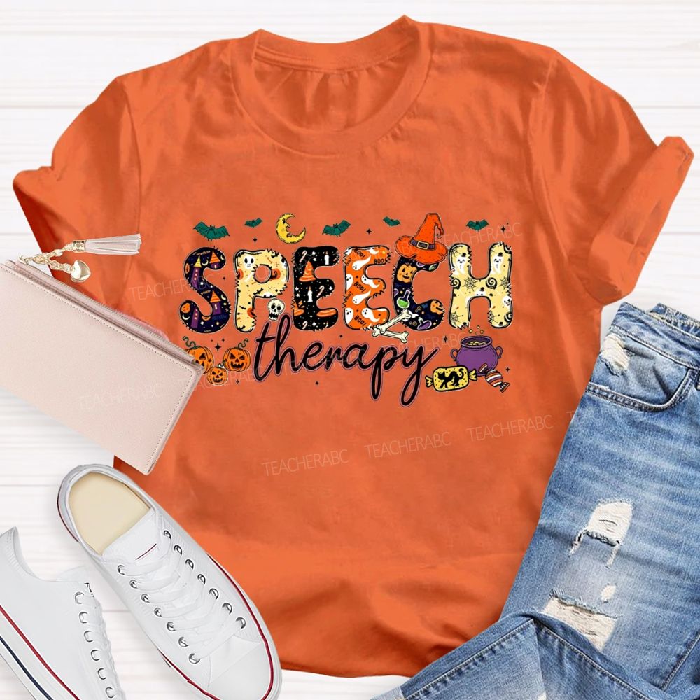 Speech Therapy Gets Spooky This Fall Teacher T-shirt