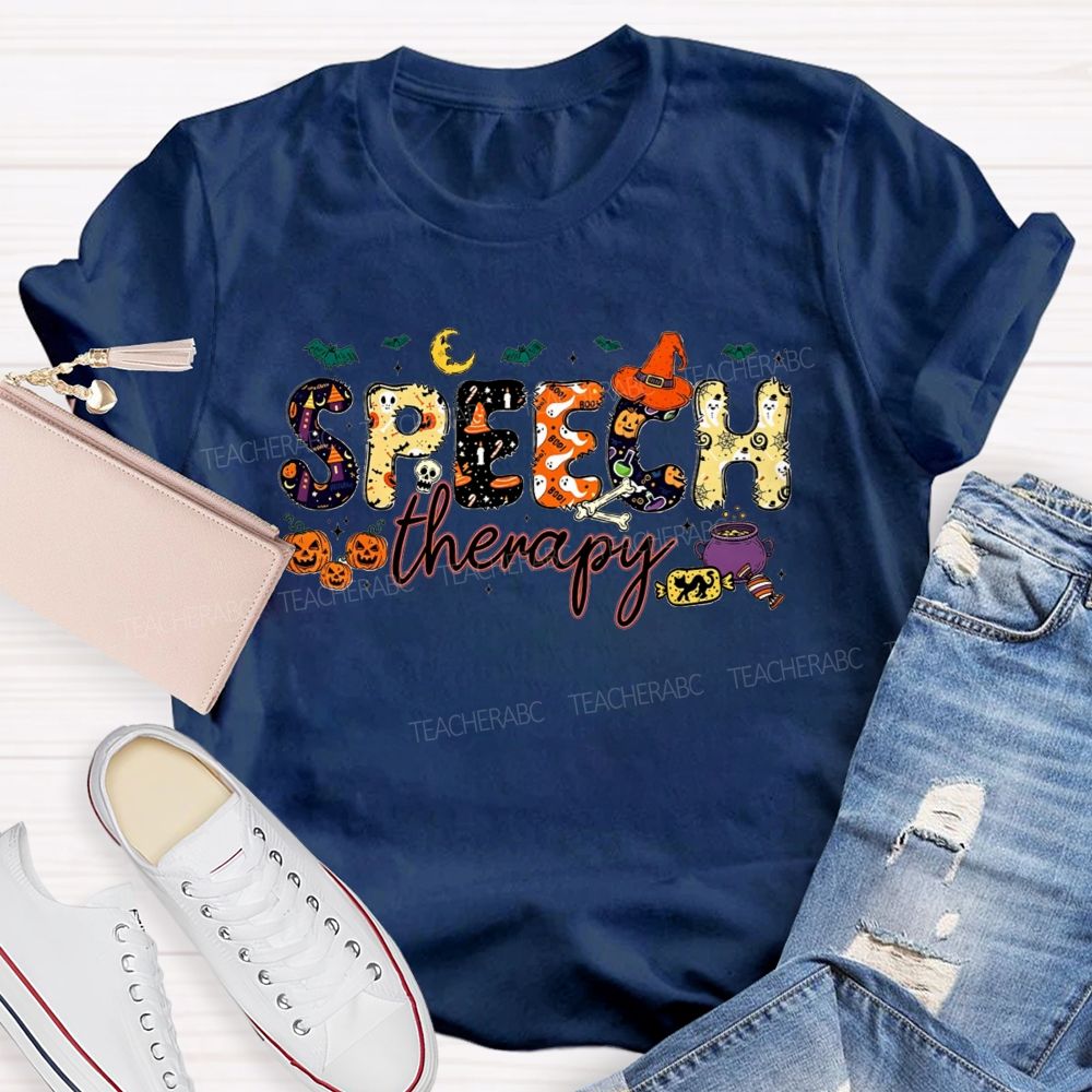 Speech Therapy Gets Spooky This Fall Teacher T-shirt
