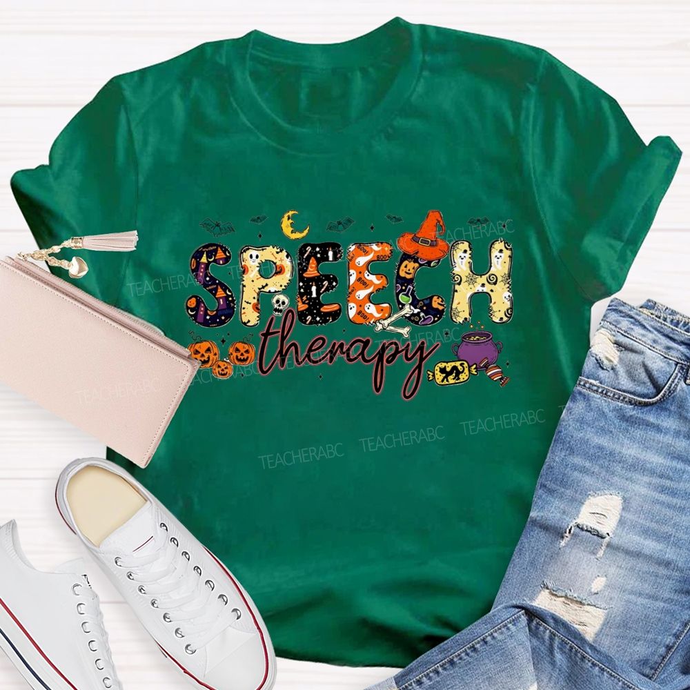 Speech Therapy Gets Spooky This Fall Teacher T-shirt