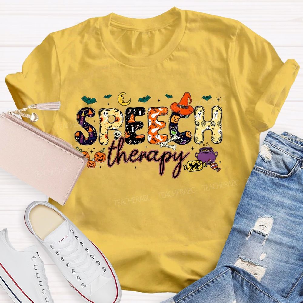 Speech Therapy Gets Spooky This Fall Teacher T-shirt