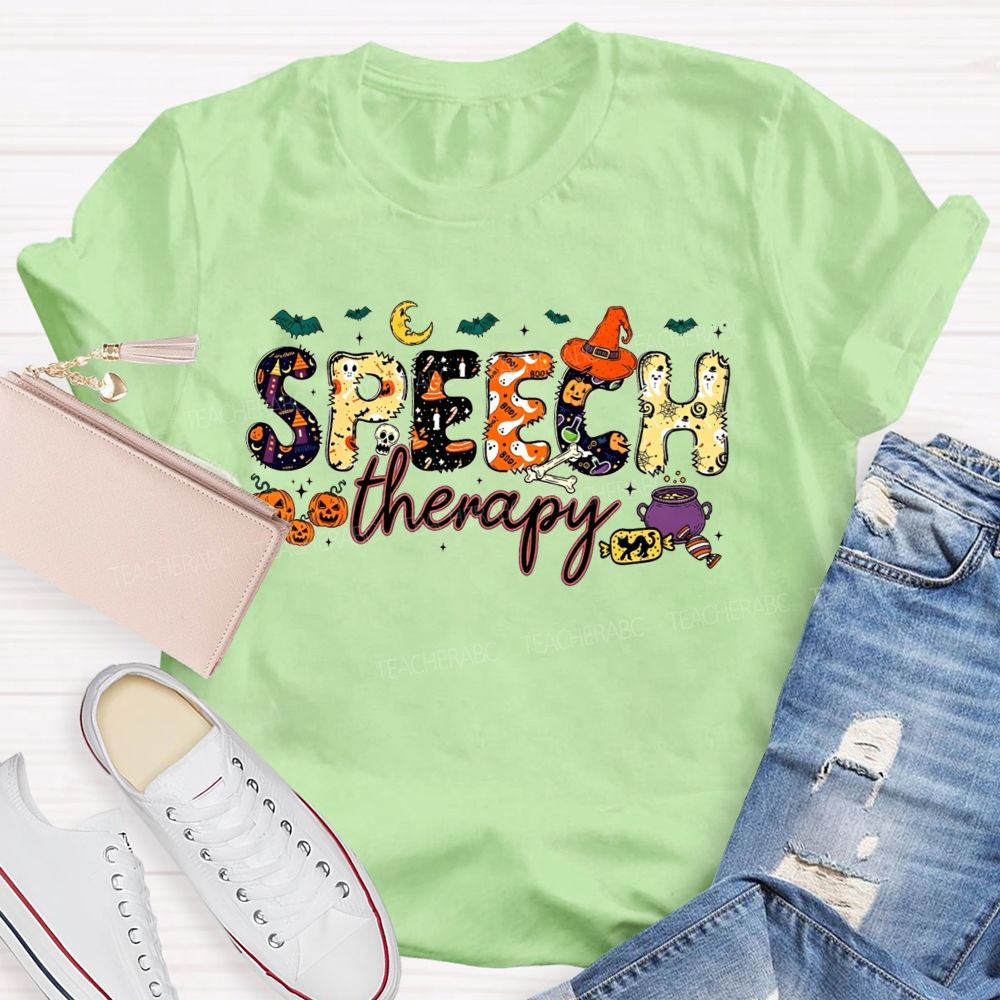Speech Therapy Gets Spooky This Fall Teacher T-shirt