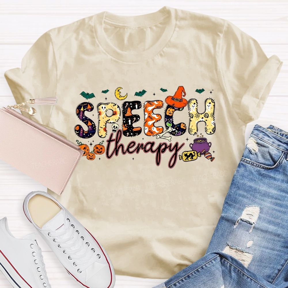 Speech Therapy Gets Spooky This Fall Teacher T-shirt