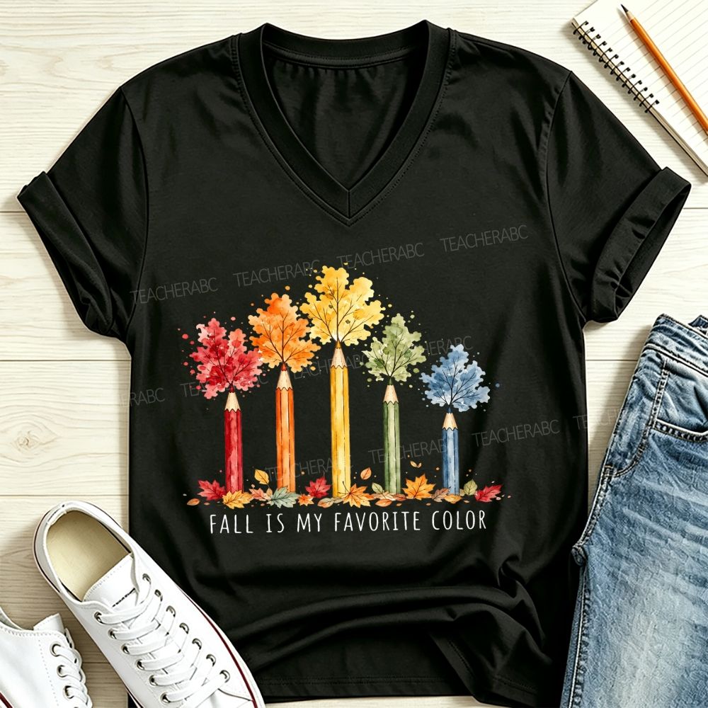 Fall Is My Favorite Color V Neck T-shirt