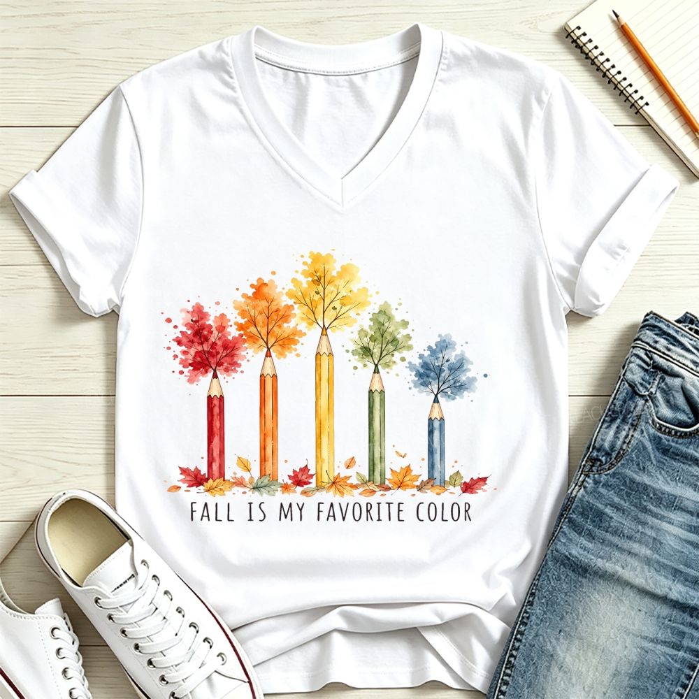Fall Is My Favorite Color V Neck T-shirt