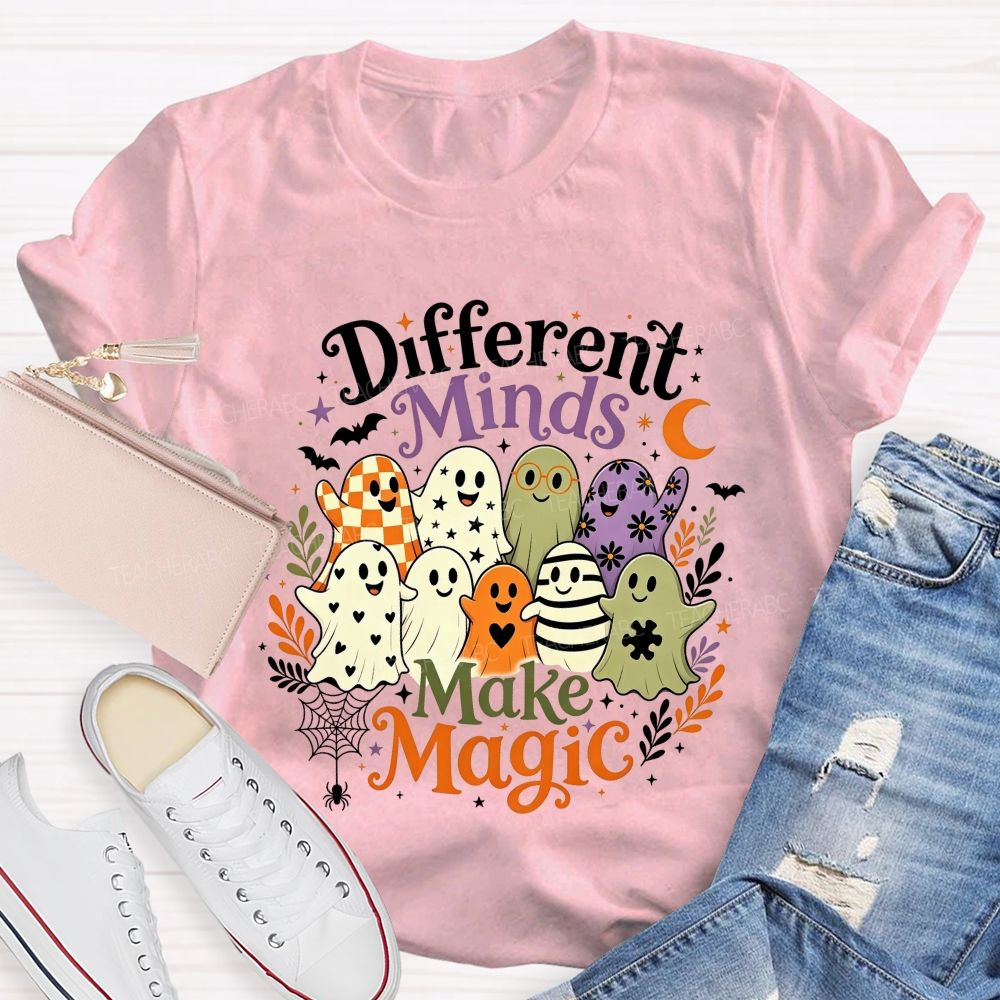 Different Minds Make Magic Ghost Halloween Special Education Teacher T-shirt