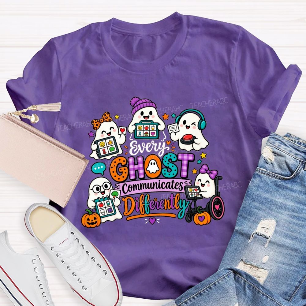 Every Ghost Communicates Differently Halloween Speech Therapy T-shirt