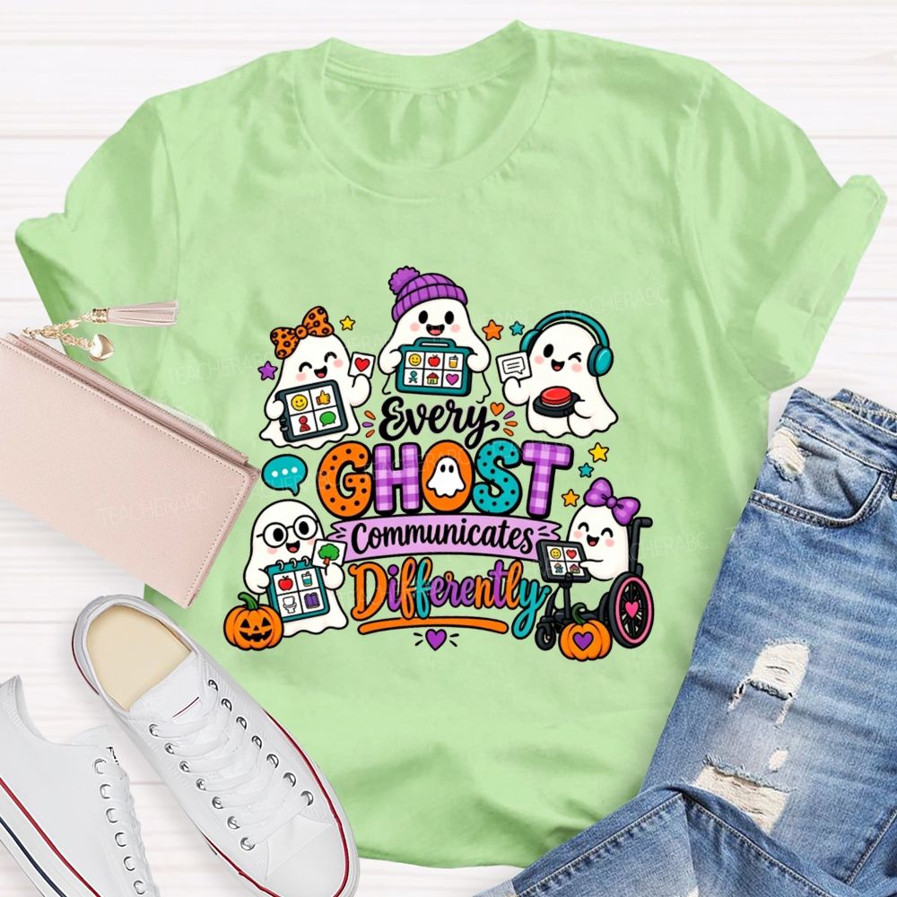 Every Ghost Communicates Differently Halloween Speech Therapy T-shirt