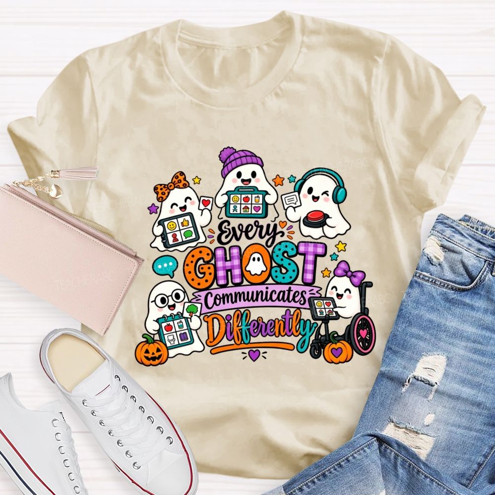 Every Ghost Communicates Differently Halloween Speech Therapy T-shirt