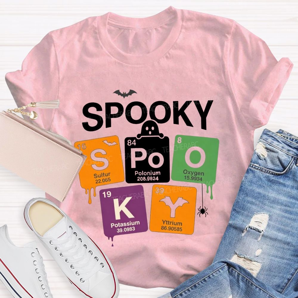Spooky Periodic Table Elements Halloween Science Teacher T-shirt