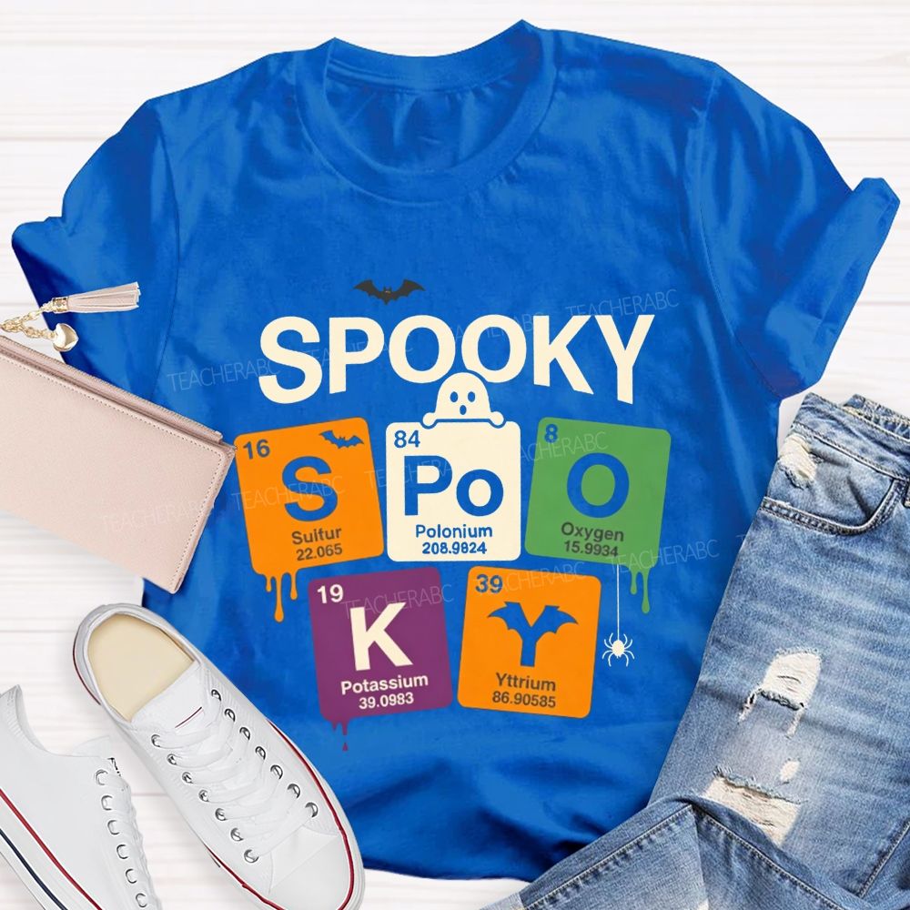 Spooky Periodic Table Elements Halloween Science Teacher T-shirt