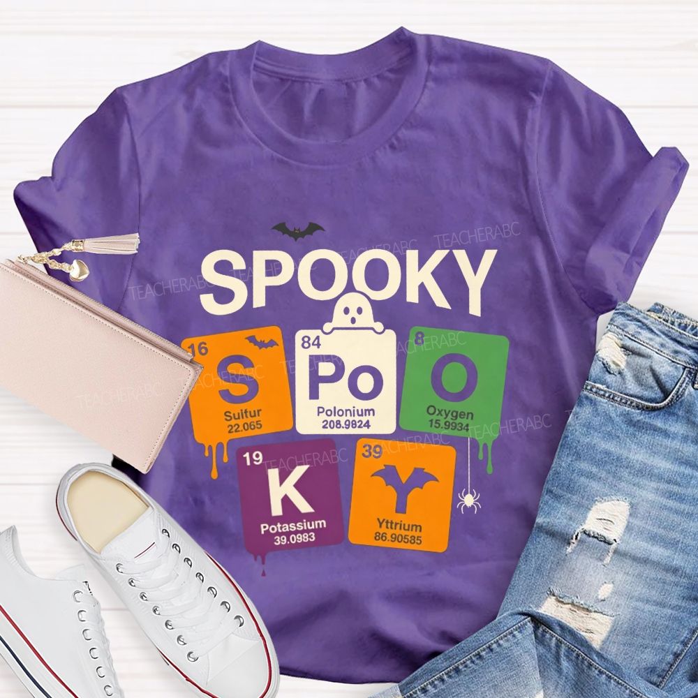 Spooky Periodic Table Elements Halloween Science Teacher T-shirt