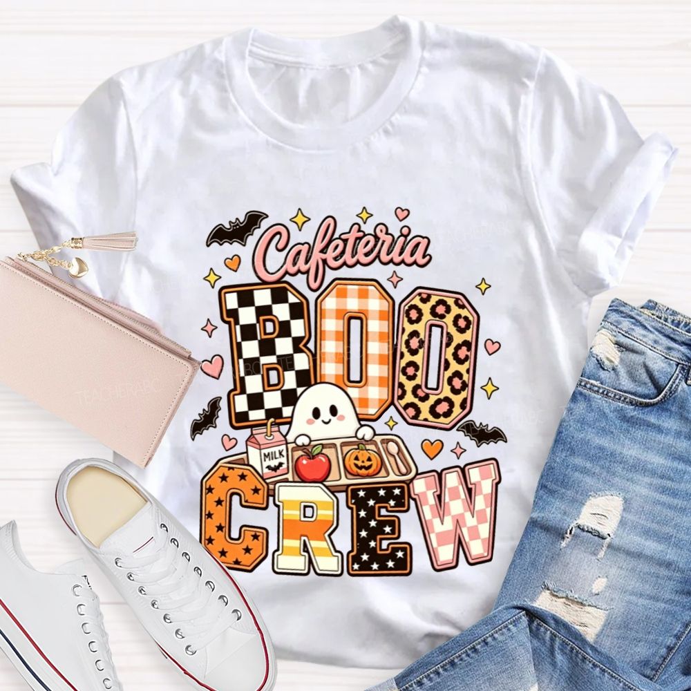 Cafeteria Boo Crew Halloween Ghost Lunch Lady T-shirt