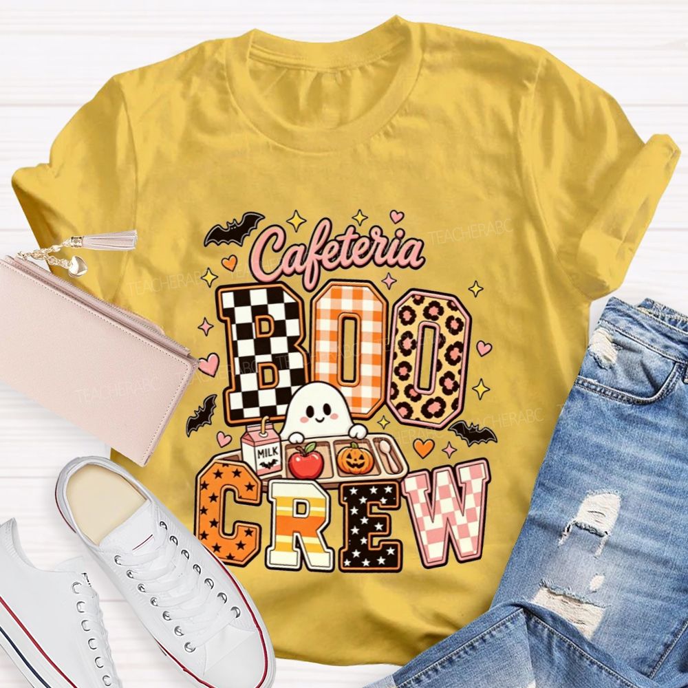 Cafeteria Boo Crew Halloween Ghost Lunch Lady T-shirt