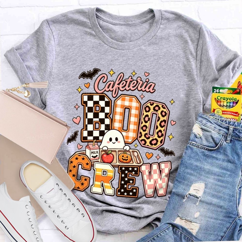 Cafeteria Boo Crew Halloween Ghost Lunch Lady T-shirt