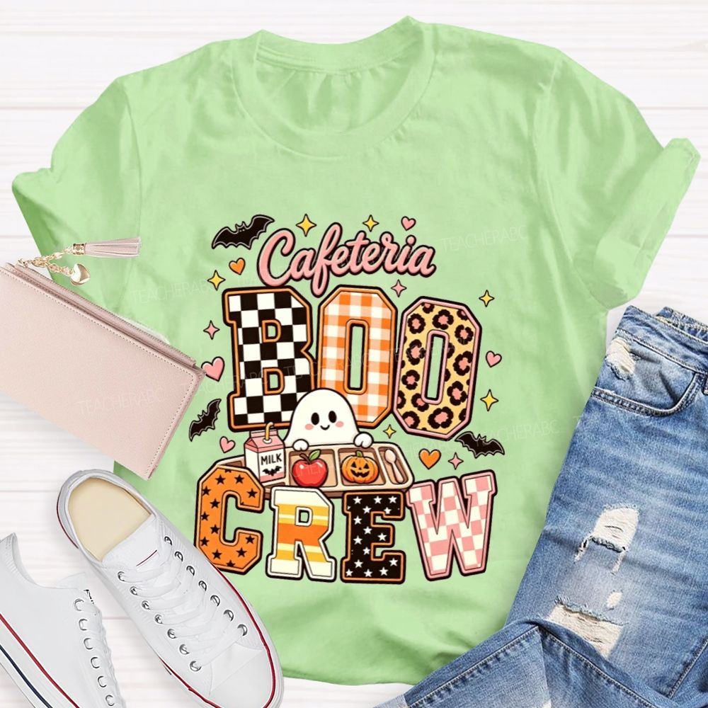 Cafeteria Boo Crew Halloween Ghost Lunch Lady T-shirt